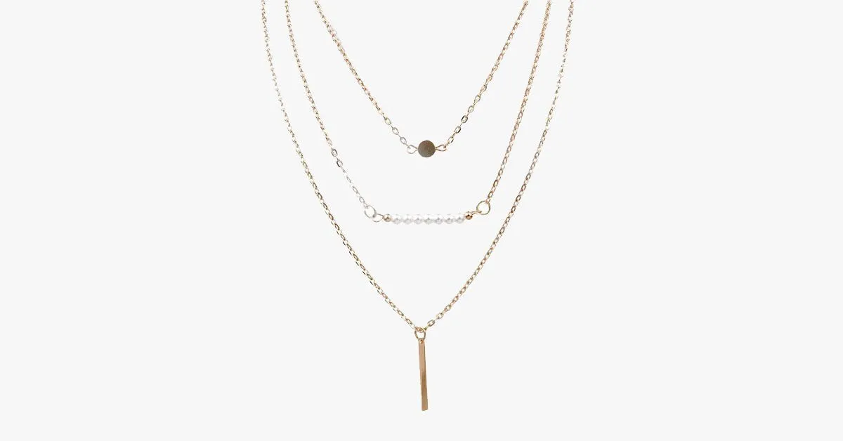 3 Multi-Layer Bar Necklace