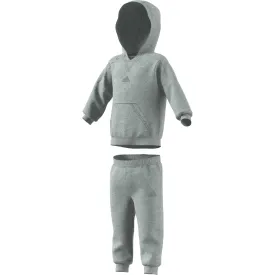 Adidas Infants Fleece Hoodie Tracksuit Set Medium Grey Heather