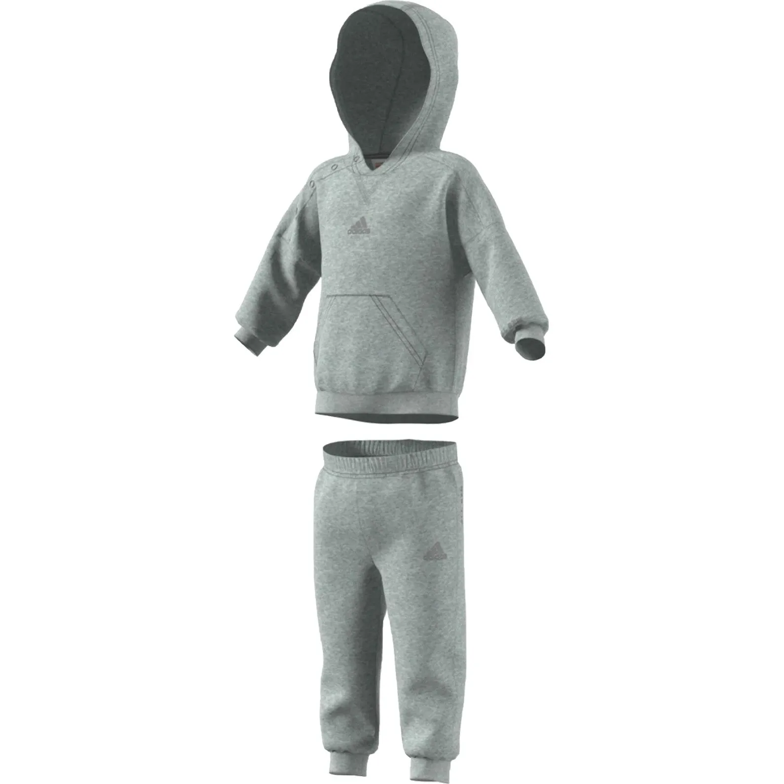 Adidas Infants Fleece Hoodie Tracksuit Set Medium Grey Heather