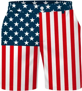 Arvilhill Men's American Flag Golf Shorts Patriotic 4th of July Independence Day Shorts with Pockets (S-XXL)
