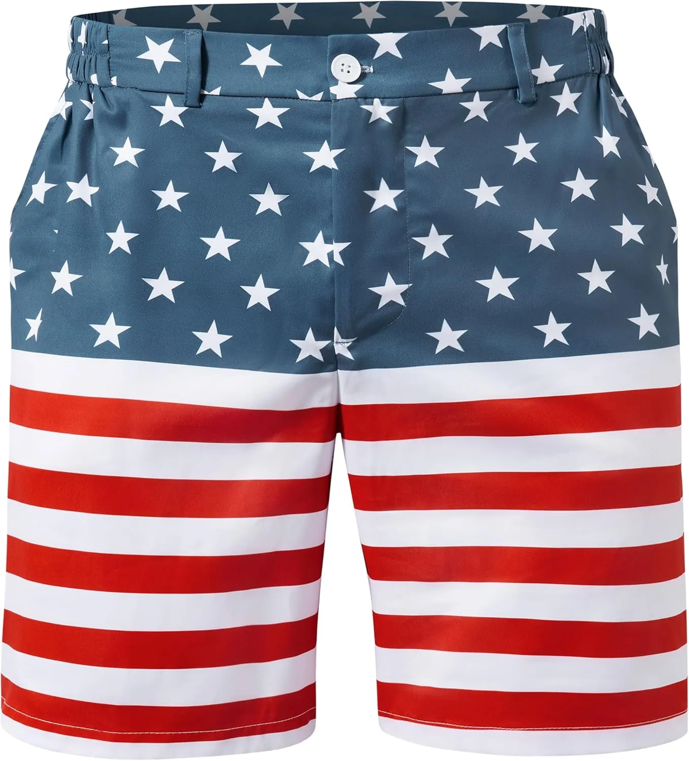 Arvilhill Men's American Flag Golf Shorts Patriotic 4th of July Independence Day Shorts with Pockets (S-XXL)