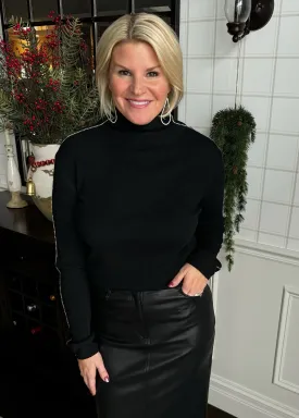 Black Rhinestone Embellished Sweater
