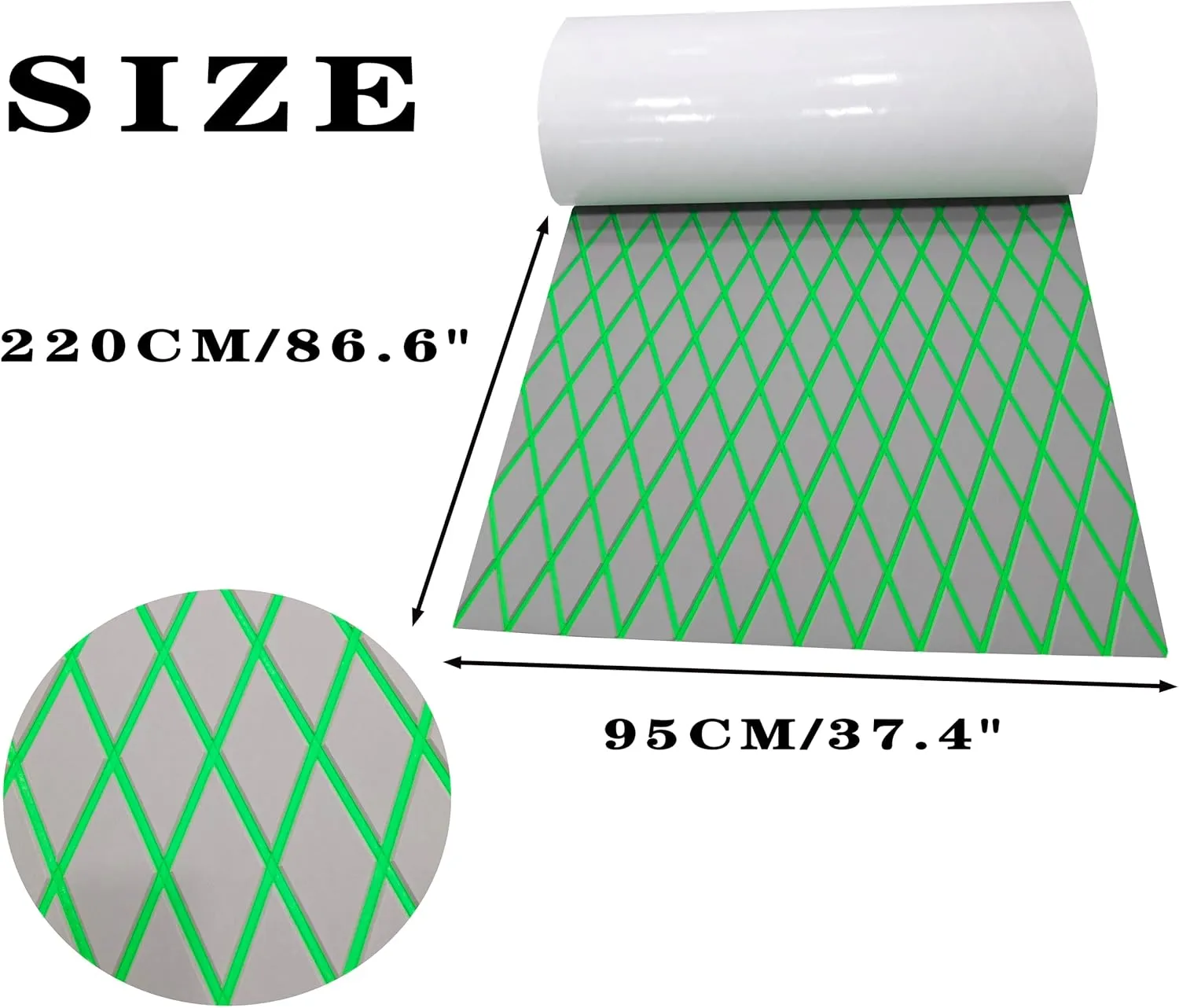 Boat Flooring Eva Foam Decking Marine Non-Slip Self-Adhesive Flooring for Motorboat Fishing Boat RV Yacht Kayak Swimming Pool 110.2''/102.3''/94.5''/86.6''/59''/X37.4''