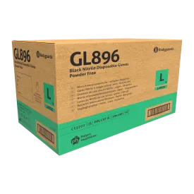 Bodyguards Black Nitrile Powder Free Disposable Gloves GL896 (Case of 10 Boxes)