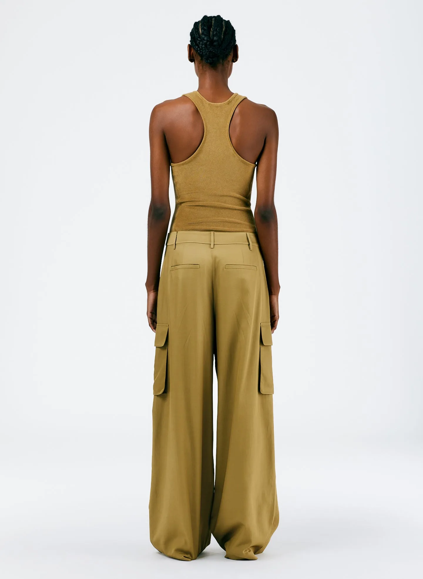 Drapey Suiting Asymmetrical Pleat Stella Pant