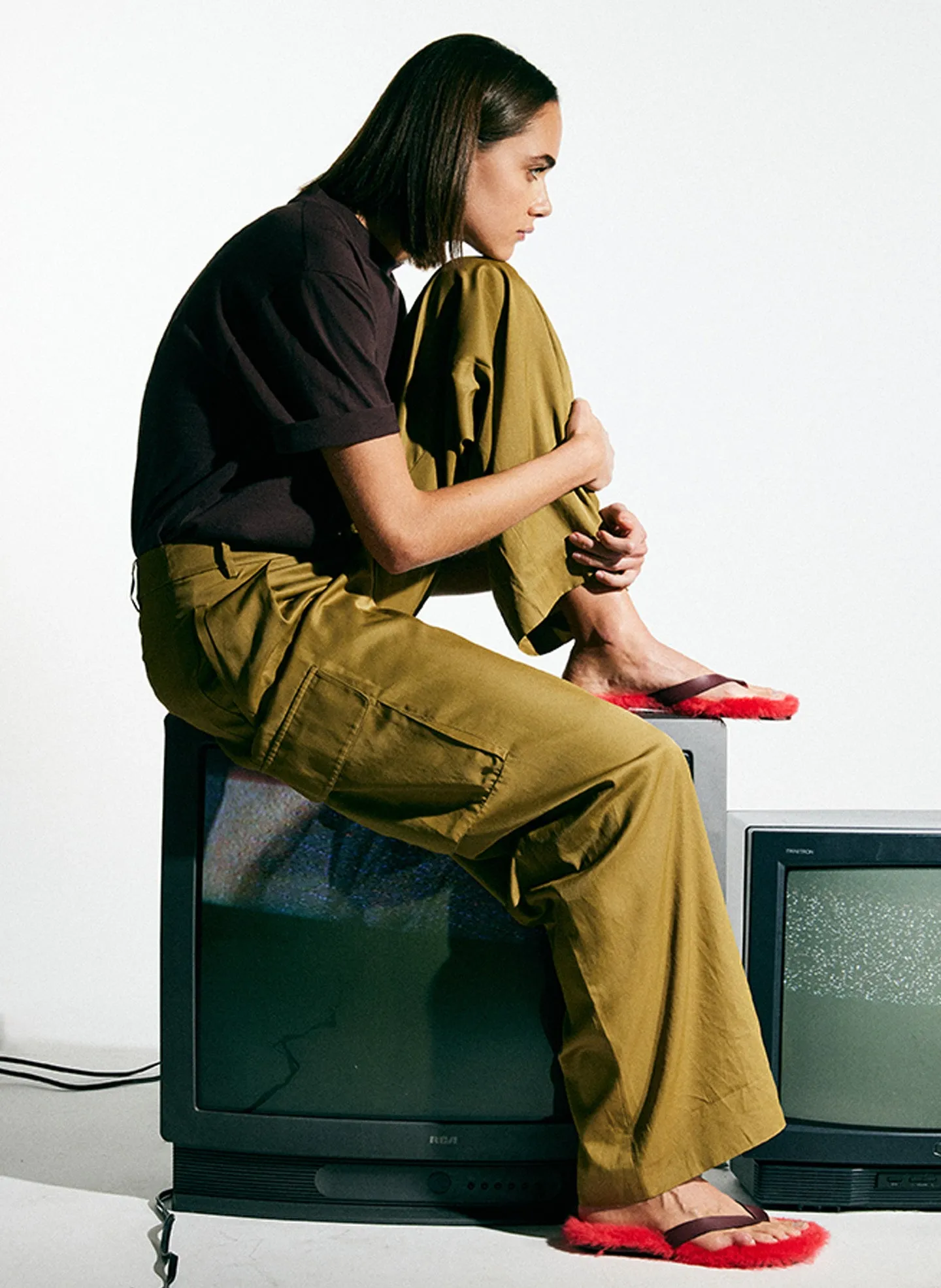 Drapey Suiting Asymmetrical Pleat Stella Pant