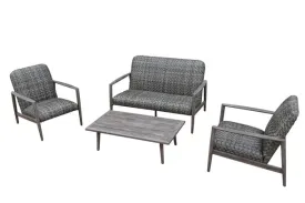 GIA 4 PIECE SEATING SET - Sofa, 2 Club Chairs and Coffee Table