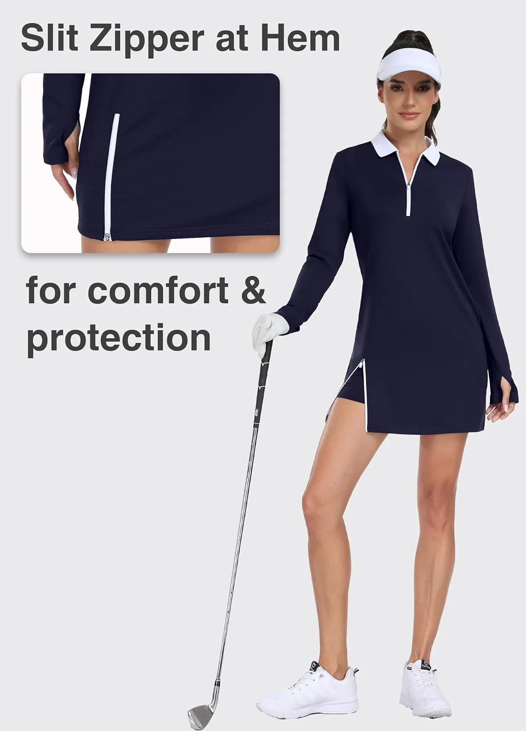 Hiverlay Tennis Dresses for Women with 2 Pockets Built in Shorts UPF 50  Golf Dress Workout Athletic Dresses