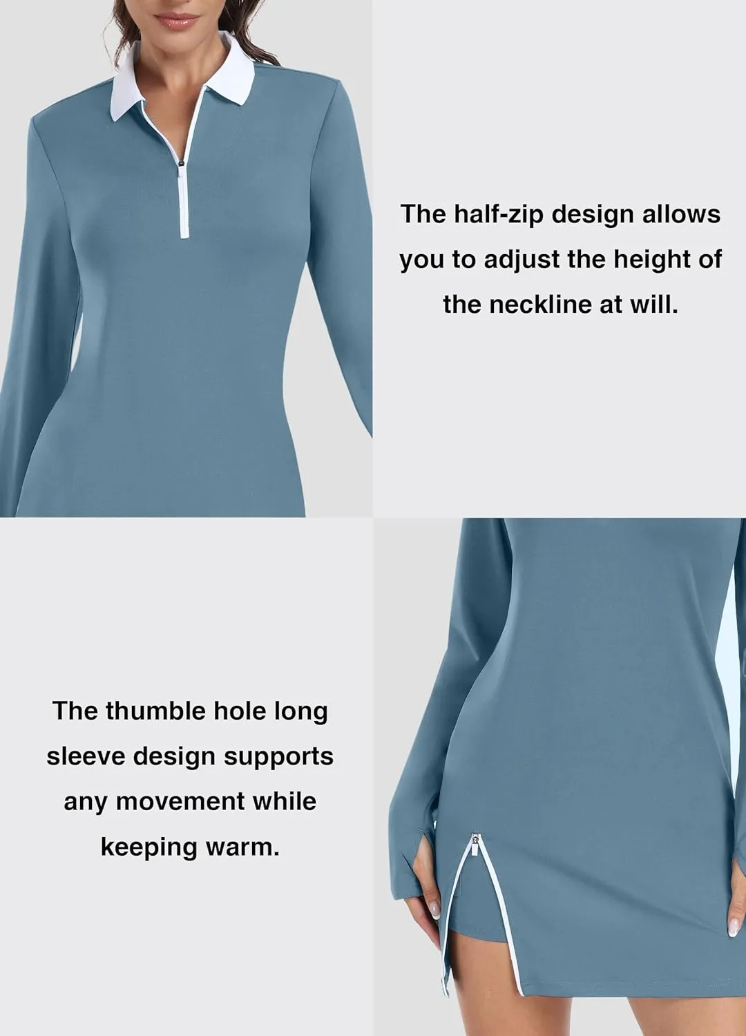 Hiverlay Tennis Dresses for Women with 2 Pockets Built in Shorts UPF 50  Golf Dress Workout Athletic Dresses