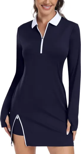 Hiverlay Tennis Dresses for Women with 2 Pockets Built in Shorts UPF 50  Golf Dress Workout Athletic Dresses