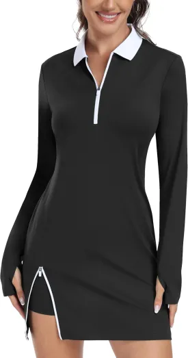 Hiverlay Tennis Dresses for Women with 2 Pockets Built in Shorts UPF 50  Golf Dress Workout Athletic Dresses