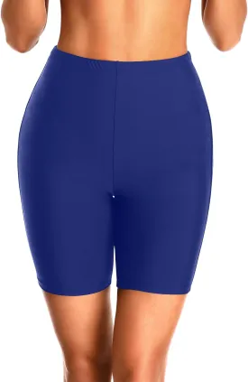 Holipick 7" Swim Shorts Women High Waisted Bathing Suit Shorts Swimsuit Boy Short Long Swimwear Bottom