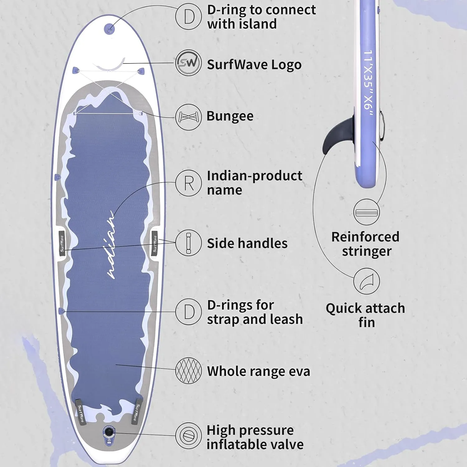 Inflatable Paddle Board with Premium Paddle Board Accessories, 2-in-1 Paddle, Standing Boat for Youth and Adult, Wide Stable Design, Non-Slip Comfort Deck