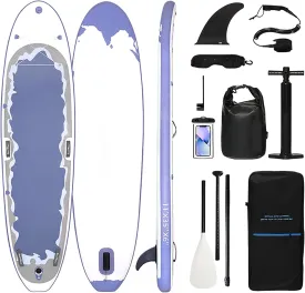 Inflatable Paddle Board with Premium Paddle Board Accessories, 2-in-1 Paddle, Standing Boat for Youth and Adult, Wide Stable Design, Non-Slip Comfort Deck