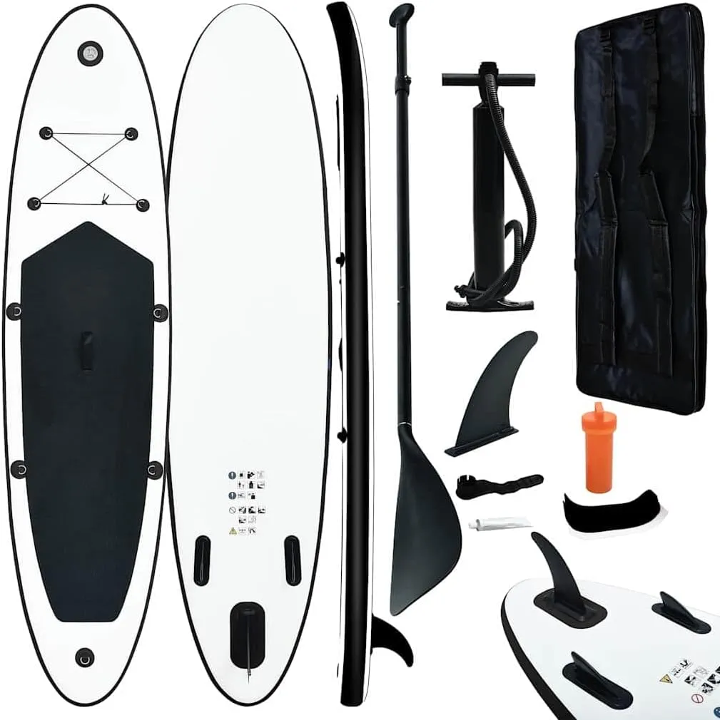 Inflatable Stand Up Paddleboard Set Black and White