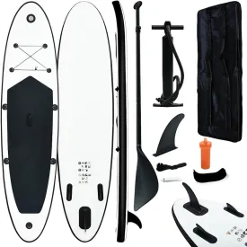 Inflatable Stand Up Paddleboard Set Black and White