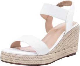 Jeossy Women's Wedge Platform Black Sandals, Espadrille Comfort Elastic Ankle Strap 8801 Sandals