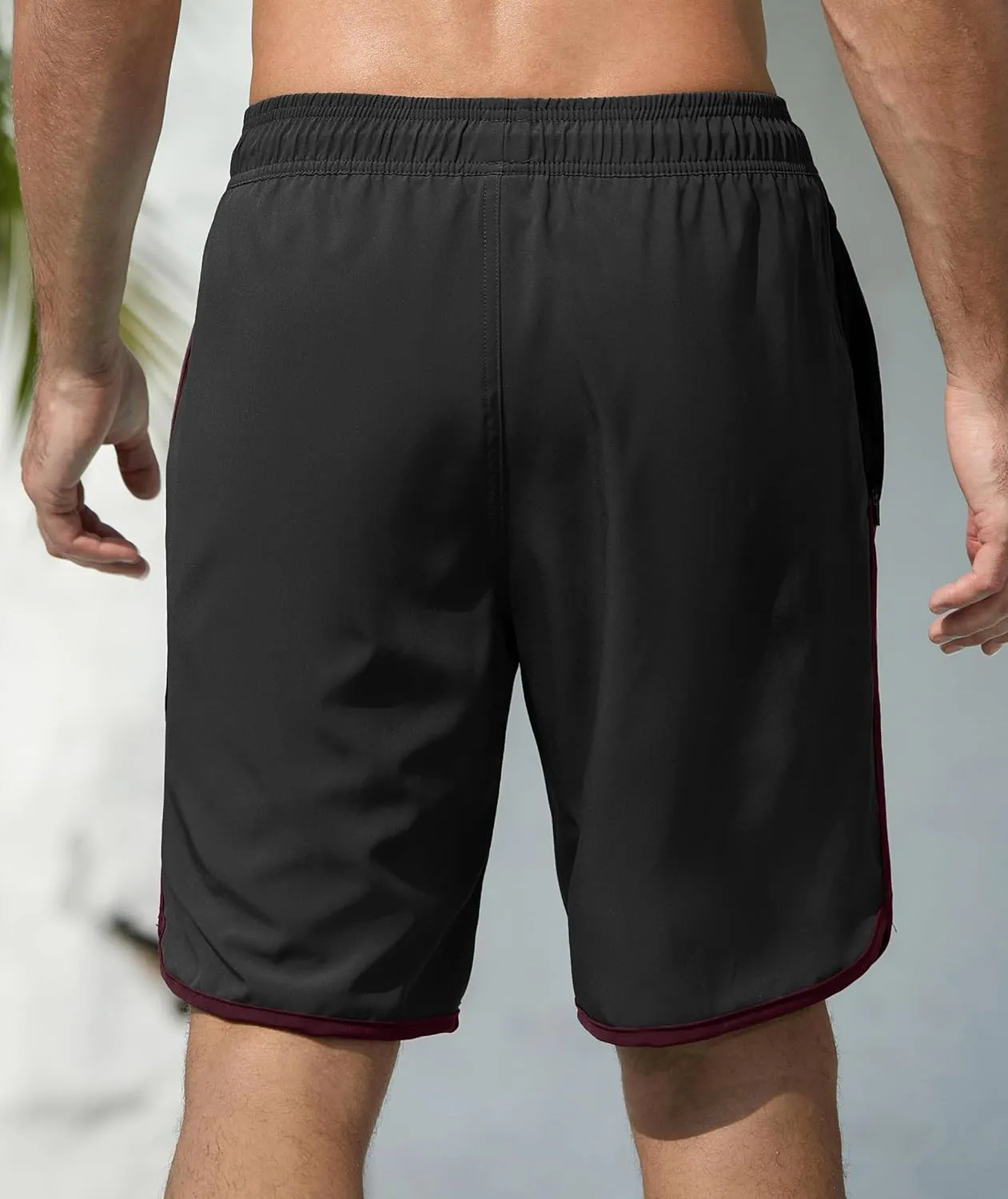 Mens Swim Trunks with Compression Liner 9 Inch Quick Dry Bathing Suit Board Shorts with Zipper Pockets