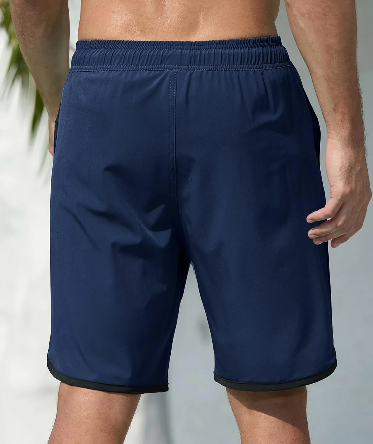 Mens Swim Trunks with Compression Liner 9 Inch Quick Dry Bathing Suit Board Shorts with Zipper Pockets