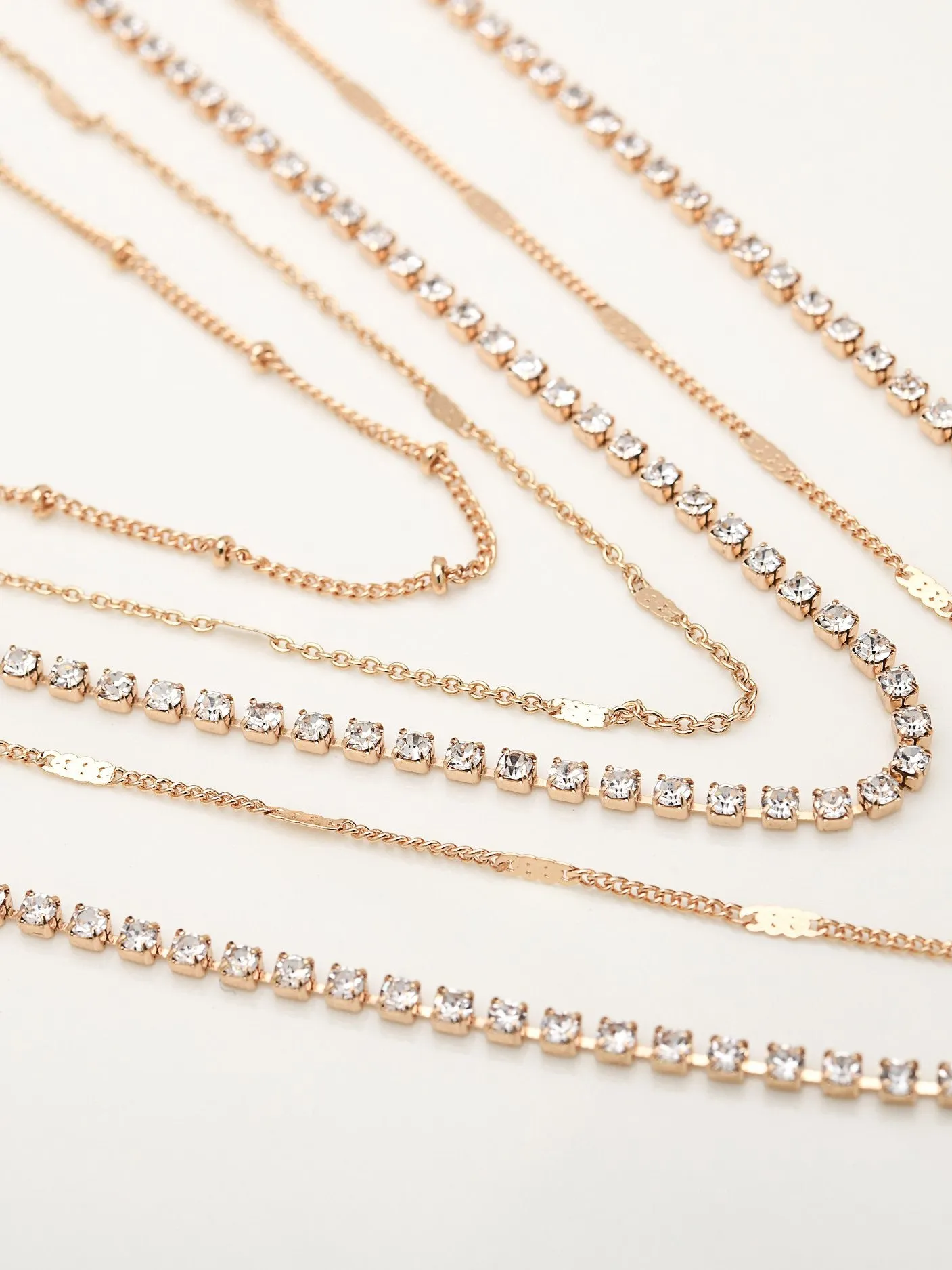 Multi Layered Rhinestones Necklace