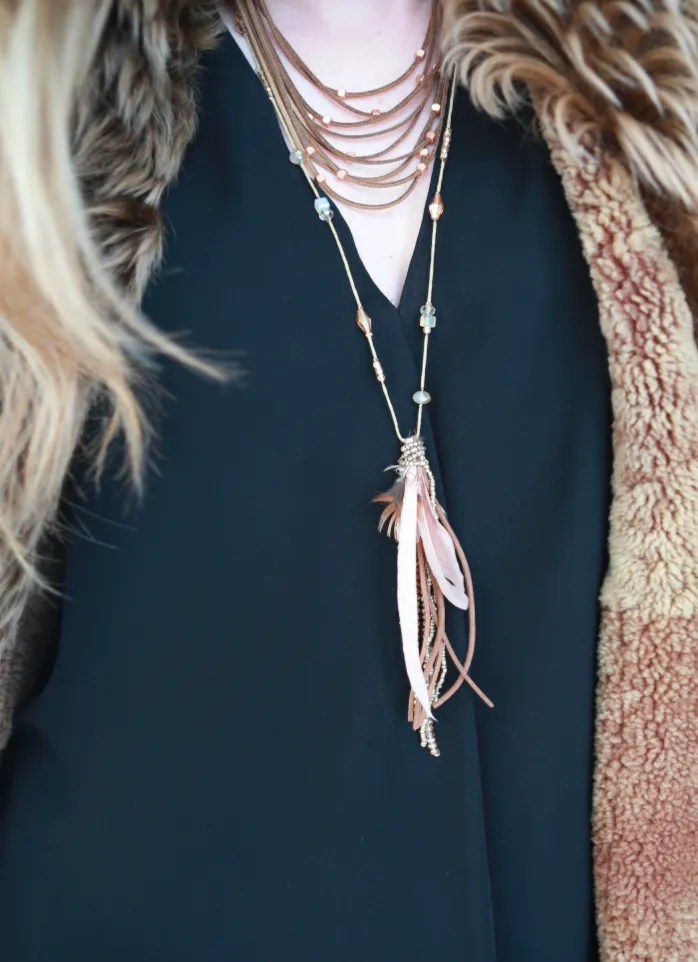 Multi Strand Suede Necklace