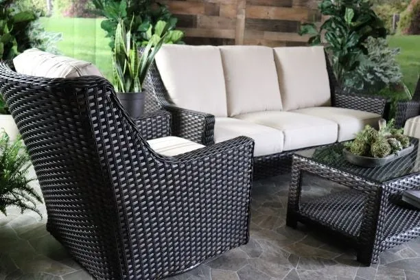 OCONEE 4 PIECE SEATING SET - Sofa, Club Chair, Swivel Glider and Coffee Table