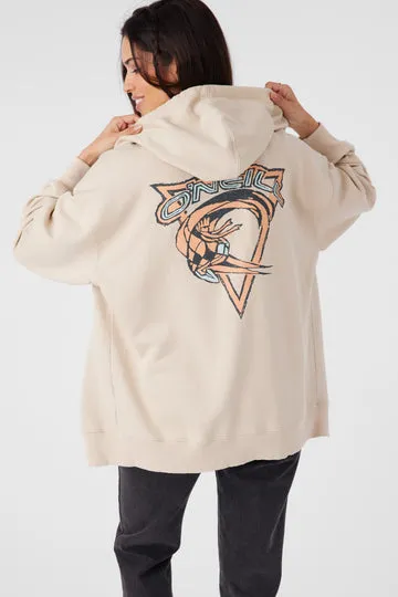 ONeill BYRON HOODED OVERSIZED FIT ZIP FLEECE JACKET - CEMENT