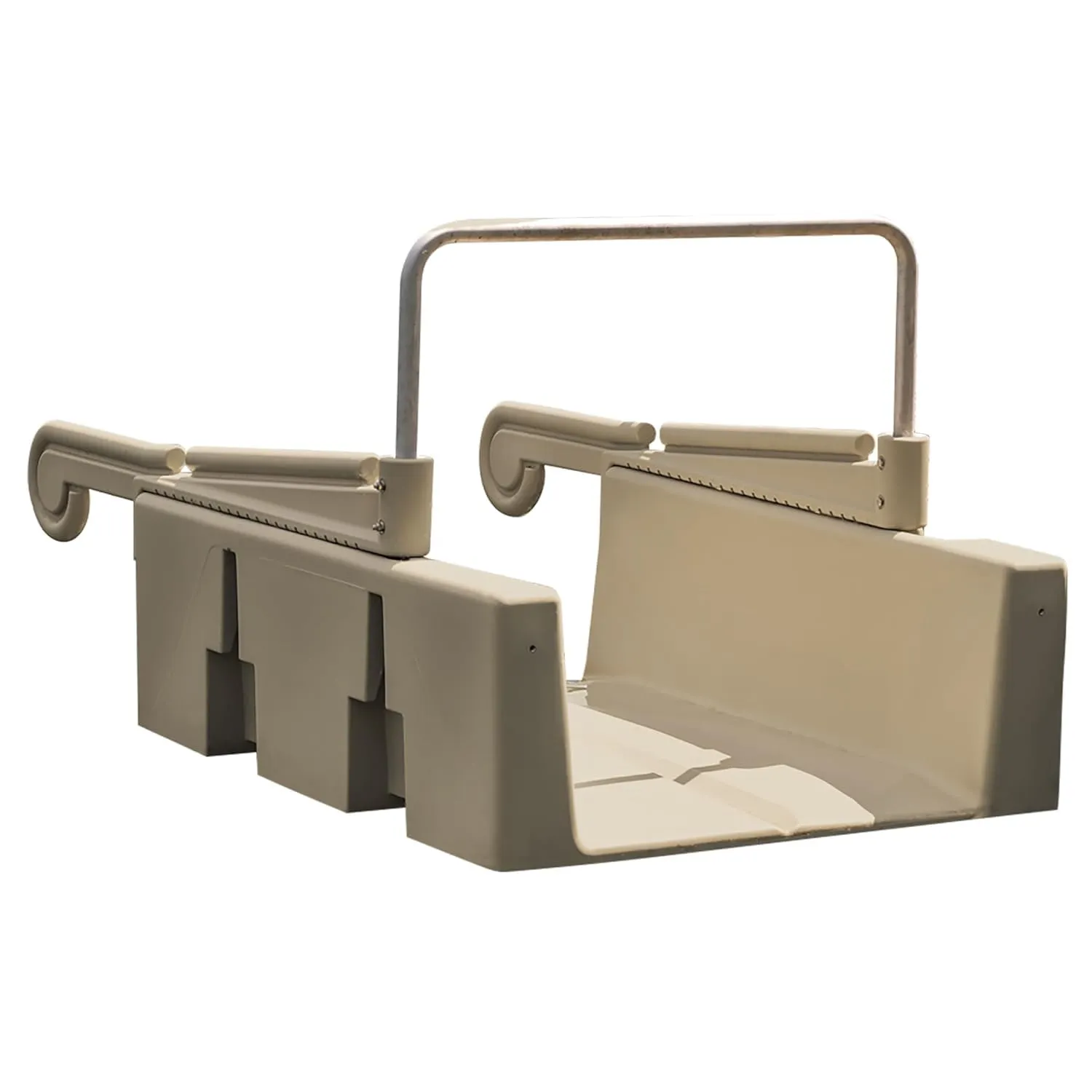 Personal Kayak Launch Station to Safely Launch Kayaks, Canoes, and Stand Up Paddle Boards, for High-Profile Floating Docks, 85-Inch x 48-Inch x 50-Inch, Tan