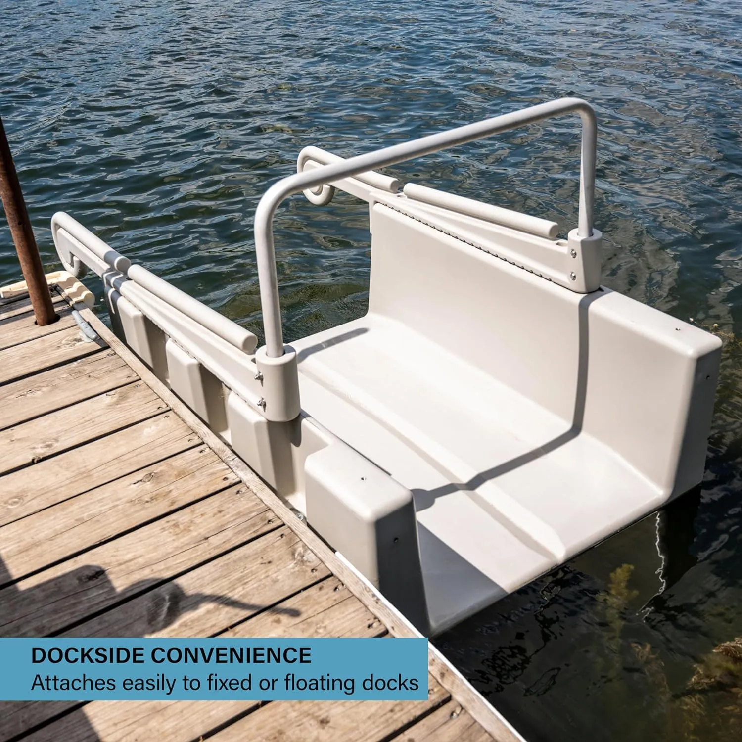 Personal Kayak Launch Station to Safely Launch Kayaks, Canoes, and Stand Up Paddle Boards, for High-Profile Floating Docks, 85-Inch x 48-Inch x 50-Inch, Tan