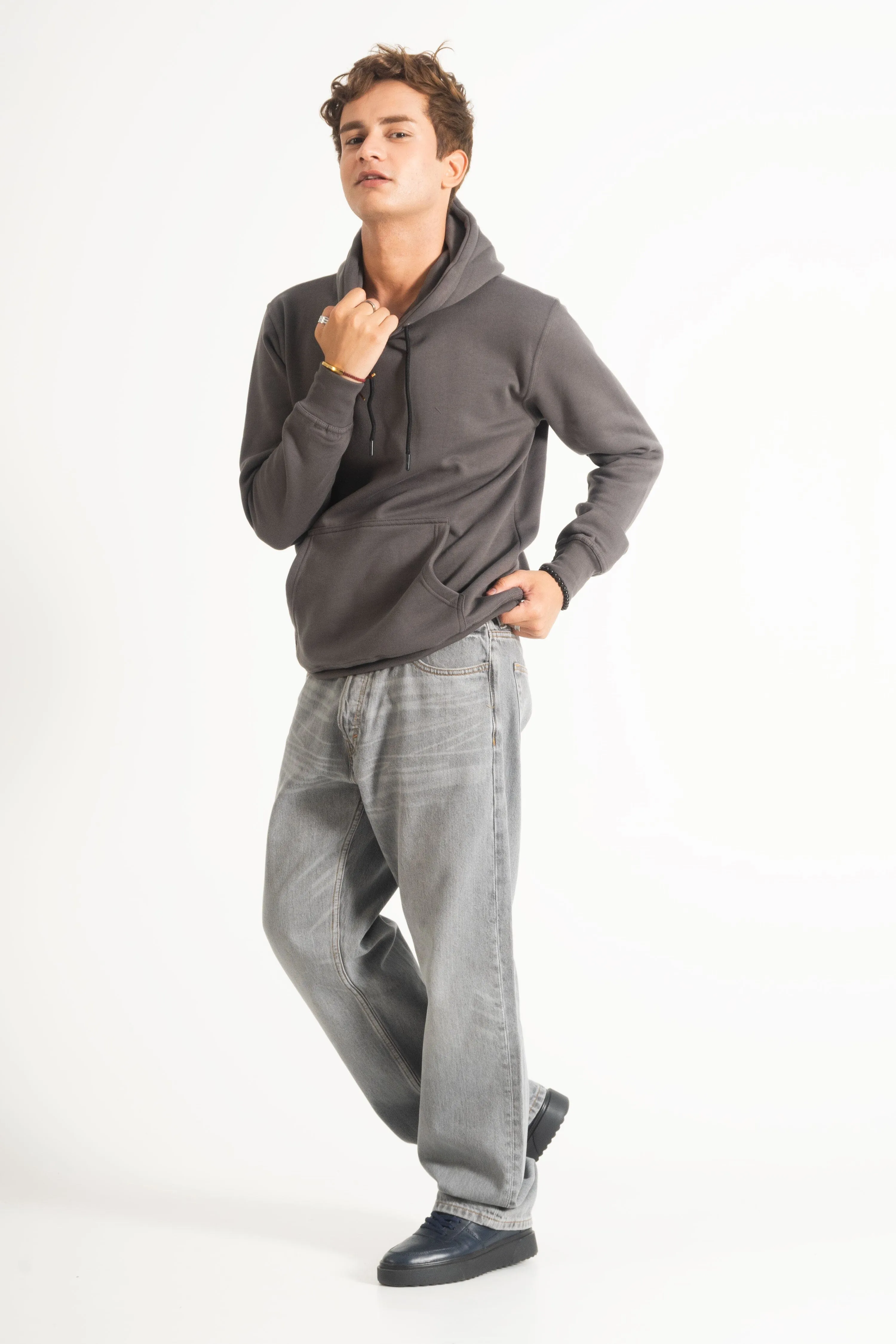 Polo Republica Men's Solid Fleece Pullover Hoodie