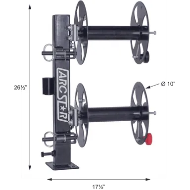 Revolution Welding Cable Reel 10" Double Stacked Swivel Base