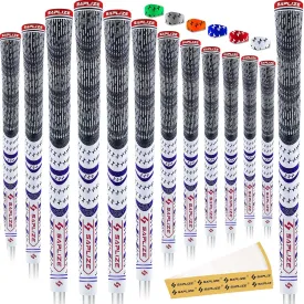 SAPLIZE Cross Cord Golf Grips Set of 13 Grips with Tape or Full Regripping Kit, Standard / Mid / Jumbo Size, Low Taper Design, Multi-compound Hybrid, Anti-Slip Golf Club Grips, CL03 Series