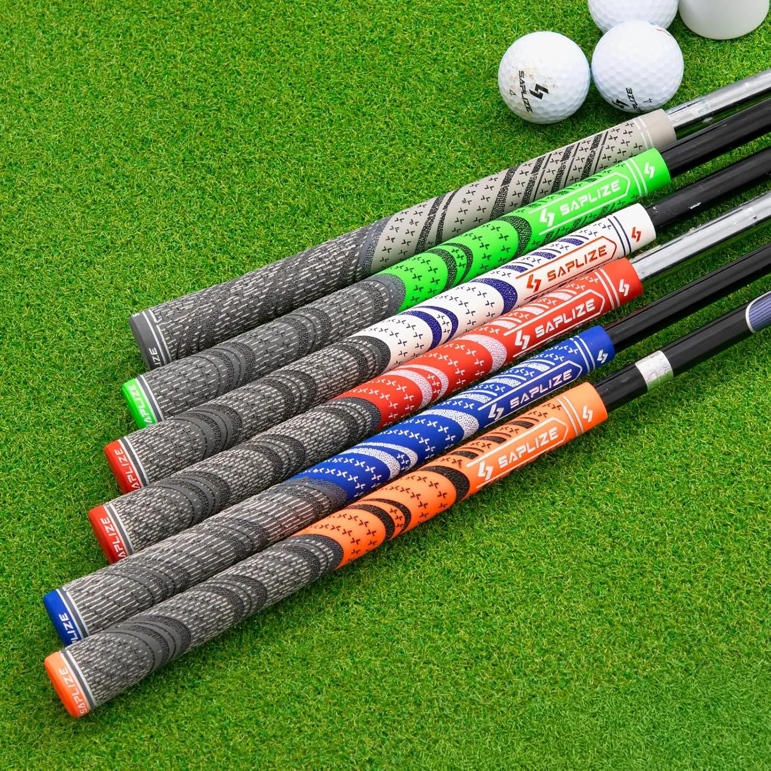SAPLIZE Cross Cord Golf Grips Set of 13 Grips with Tape or Full Regripping Kit, Standard / Mid / Jumbo Size, Low Taper Design, Multi-compound Hybrid, Anti-Slip Golf Club Grips, CL03 Series