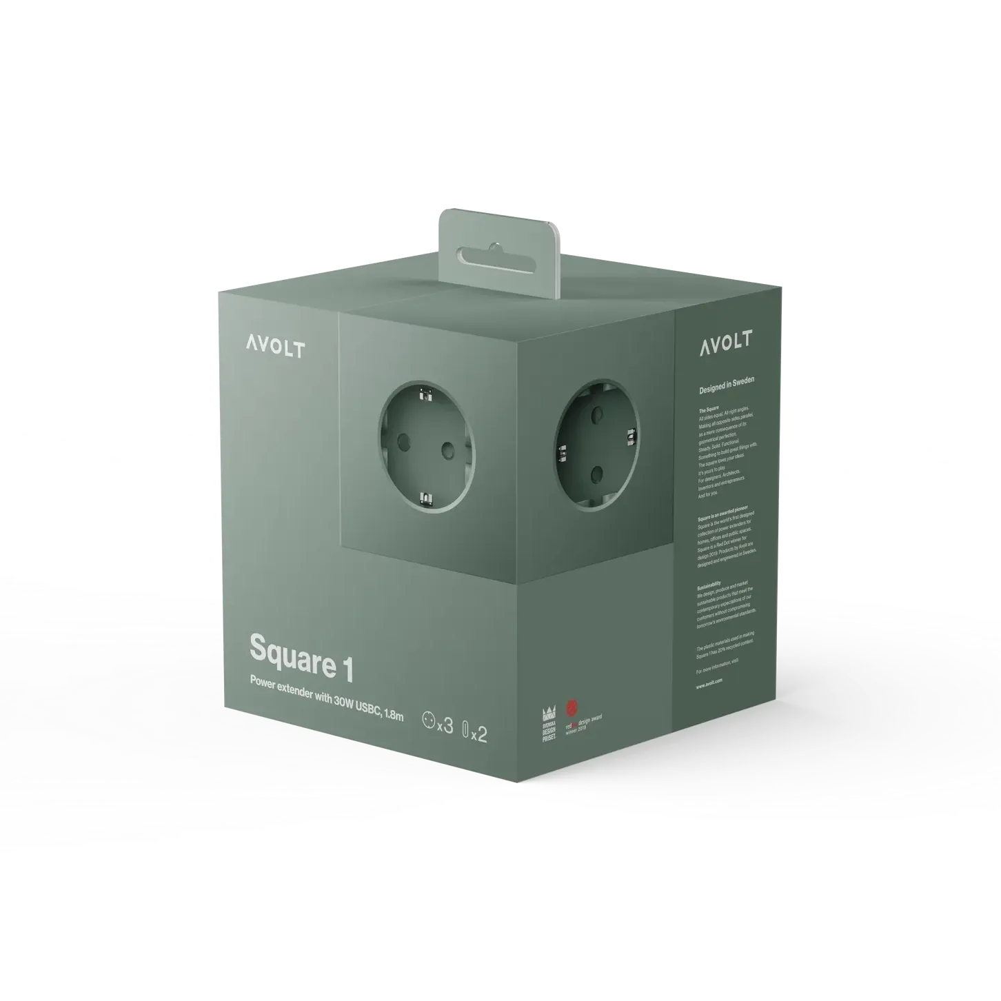 SQUARE 1 USB C MAGNET | OAK GREEN