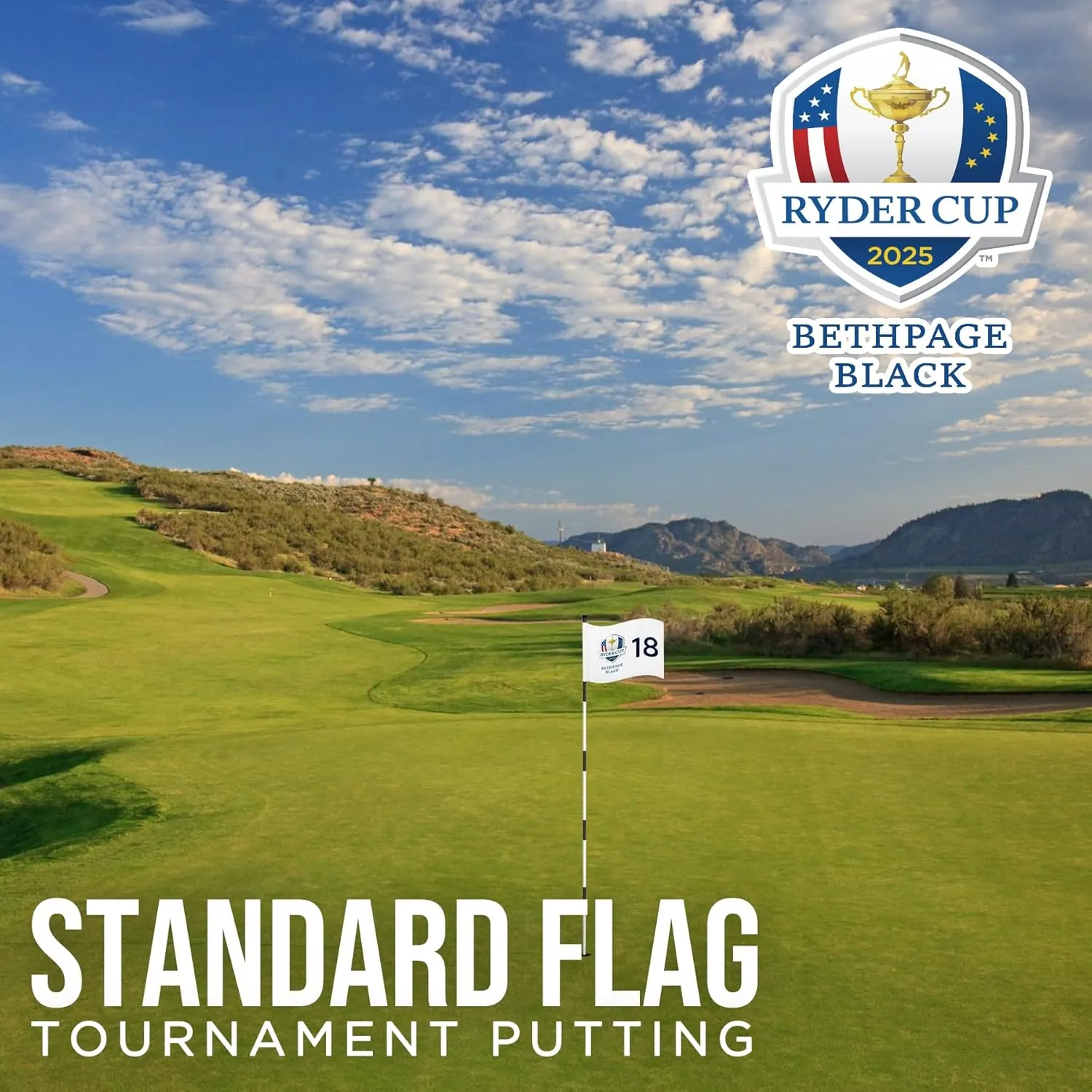 Standard Golf Flag The Ryder 2025, Tube Insert, 14x20 Inch 420D Nylon Dual-Sided Silk-Screen, Ideal for Practice Putting Green, Driving Range, Course, Club, 1-Pack