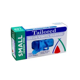 Tailored Powder Free Vinyl Gloves Blue Small