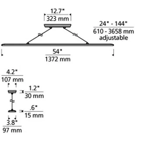 Tech Lighting 700LSPRLX Parallax LED930 Black Linear Suspension